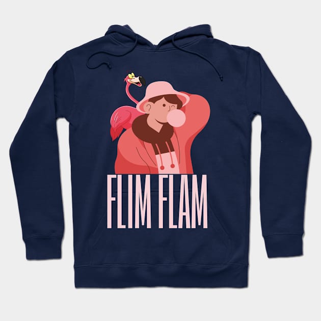 Flim Flam- Flamingo Hoodie by Eva Wolf